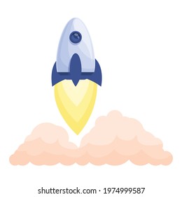 Spacecraft launch icon. Cartoon of Spacecraft launch vector icon for web design isolated on white background