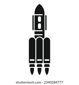 Spacecraft launch icon simple vector. Space rocket. Fire start