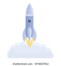 Spacecraft launch science icon. Cartoon of Spacecraft launch science vector icon for web design isolated on white background