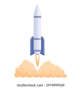 Spacecraft launch stage icon. Cartoon of Spacecraft launch stage vector icon for web design isolated on white background