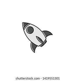 spacecraft. line art black and white