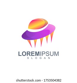 spacecraft logo design vector premium