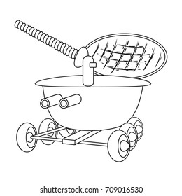 The spacecraft, Lunokhod. Space technology single icon in outline style vector symbol stock illustration web.