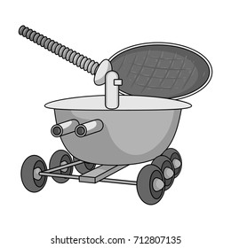 The spacecraft, Lunokhod. Space technology single icon in monochrome style vector symbol stock illustration web.