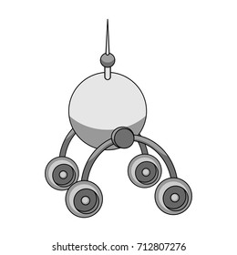The spacecraft, Lunokhod. Space technology single icon in monochrome style vector symbol stock illustration web.