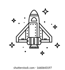 Spacecraft outline vector illustration design
