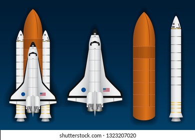 Spacecraft and parts graphic vector