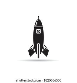 ilustración vectorial del icono del cohete espacial