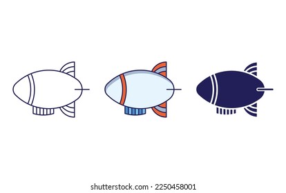 Spacecraft, Rocket icon vector illustration