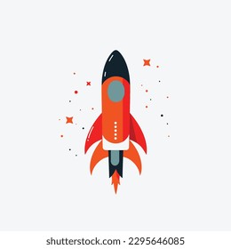 Spacecraft rocket vector cartoon flat style