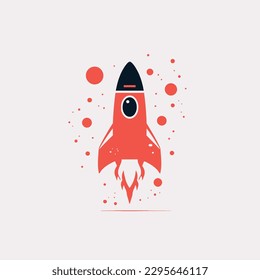 Spacecraft rocket vector cartoon flat style