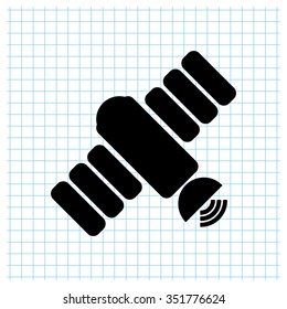 Spacecraft; satellite - black vector icon