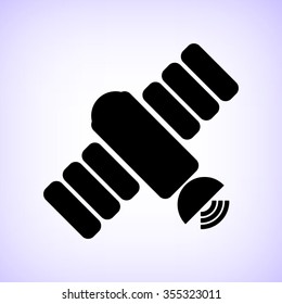 Spacecraft; satellite -  black vector icon