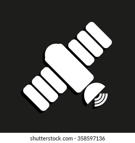 Spacecraft; satellite -  vector icon with shadow