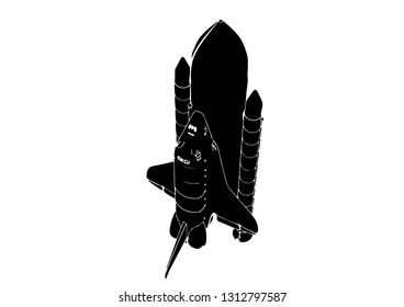spacecraft silhouette vector