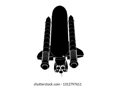 spacecraft silhouette vector