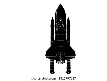 spacecraft silhouette vector