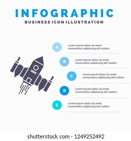 spacecraft, spaceship, ship, space, alien Infographics Template for Website and Presentation. GLyph Gray icon with Blue infographic style vector illustration.