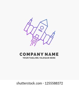 spacecraft, spaceship, ship, space, alien Purple Business Logo Template. Place for Tagline
