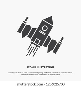 spacecraft, spaceship, ship, space, alien Icon. glyph vector gray symbol for UI and UX, website or mobile application