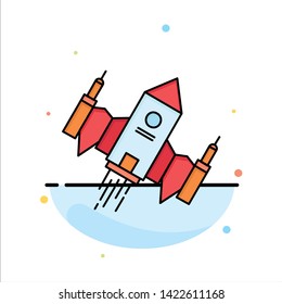 spacecraft, spaceship, ship, space, alien Flat Color Icon Vector