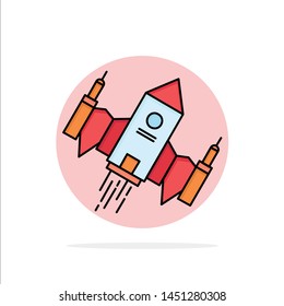 spacecraft, spaceship, ship, space, alien Flat Color Icon Vector