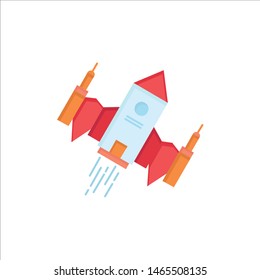 spacecraft, spaceship, ship, space, alien Flat Color Icon Vector. Vector Icon Template background