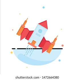 spacecraft, spaceship, ship, space, alien Flat Color Icon Vector