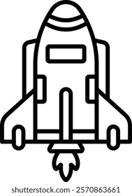 Spacecraft vector icon. Can be used for printing, mobile and web applications.