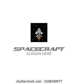 Spacecraft vector logo design template