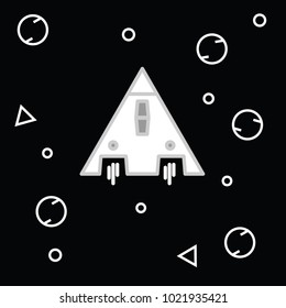 Spacecraft vector on Black background