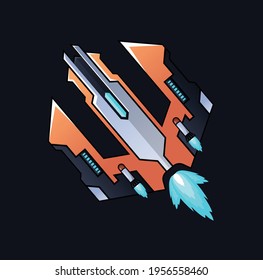 spacecraft vector png with bright colors. can be used in many different projects related to space or space ships. can also be used as a logo or symbol for a project.