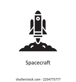 Spacecraft Vector Solid Icon Design illustration. Space Symbol on White background EPS 10 File
