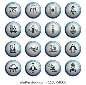 spacecrafts web icons for user interface design