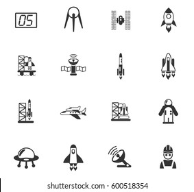 spacecrafts web icons for user interface design