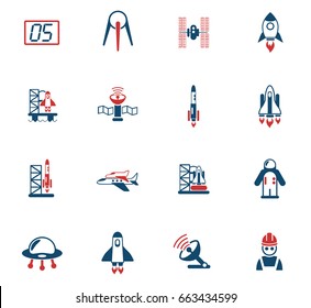 spacecrafts web icons for user interface design