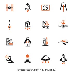 spacecrafts web icons for user interface design