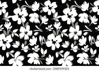 spaced out floral pattern,beautiful floral seamless allover print for textile designing use, Floral Exotic Tropical Seamless,Flower print. Elegance seamless pattern,ditsy pattern,classic wal
