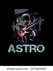 Spaceflight astronaut playing geater art design for t shirt.