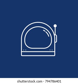 Spaceman or astronaut helmet icon in outline or monoline style