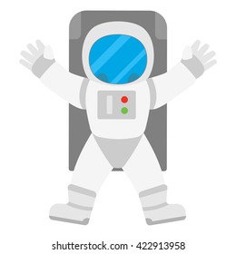 Spaceman astronaut in outer space. Vector illustration isolated on white background.