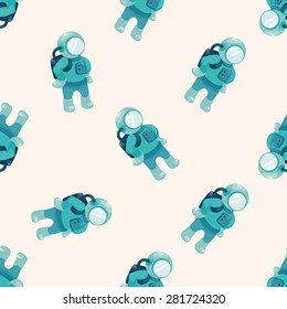 spaceman , cartoon seamless pattern background