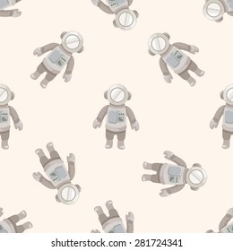 spaceman , cartoon seamless pattern background