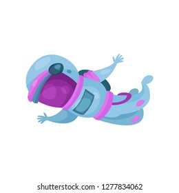 Spaceman character, astronaut working in Space cartoon vector Illustration