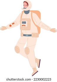 Spaceman character. Space traveller icon. Universe explorer isolated on white background