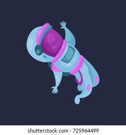 Spaceman character working in Space cartoon vector Illustration