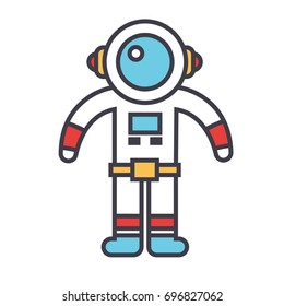 Spaceman concept. Line vector icon. Editable stroke. Flat linear illustration isolated on white background
