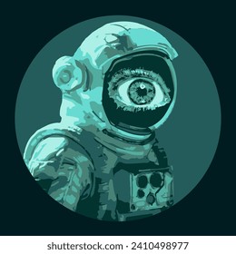 Espectro En Espacio Profundo Ilustración De Arte Surrealista. Vector. Obra de arte creativa.