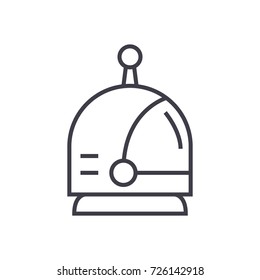 spaceman head vector line icon, sign, illustration on background, editable strokes
