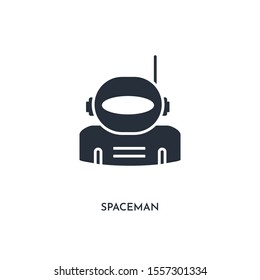 spaceman icon. simple element illustration. isolated trendy filled spaceman icon on white background. can be used for web, mobile, ui.